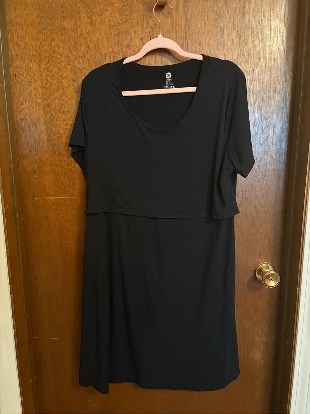 Kindred Bravely Black Short-Sleeve Maternity & Nursing Dress